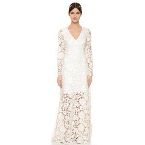 Badgley Mischka Collection Long Sleeve Lace Gown